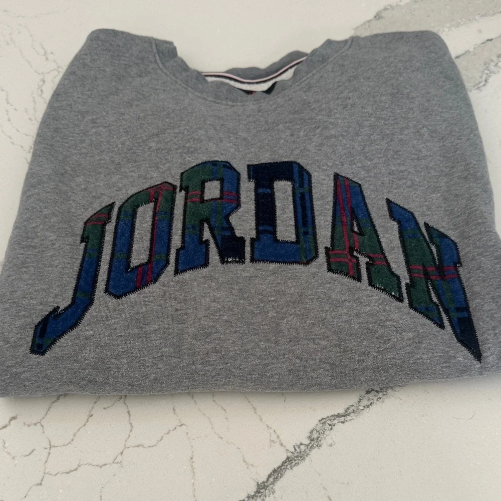 Jordan Multicolor Logo Gray Men's Crewneck Sweatshirt XL